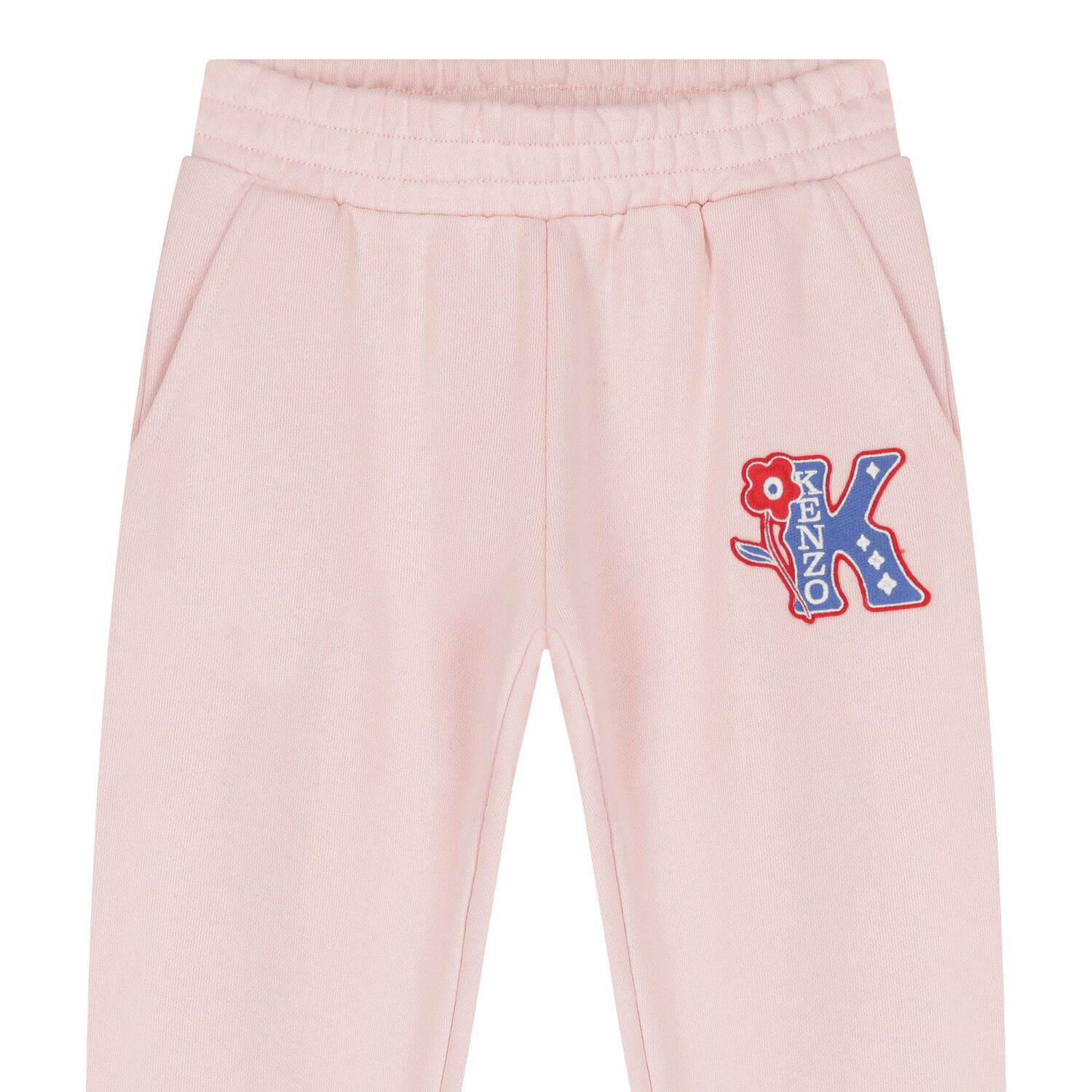 بنطلون بنات رياضي بالشعار باللون الوردي , 1, hi-res
