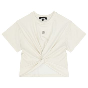 Girls Ivory & Shimmery Gold Top