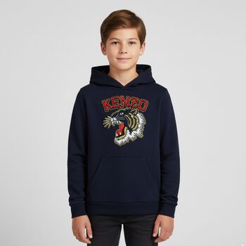 Boys Navy Blue Hooded Top