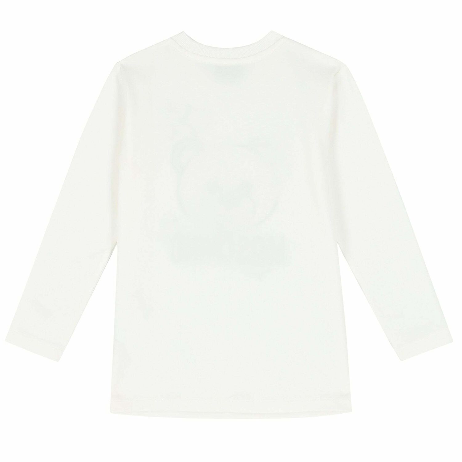 Girls Ivory Long Sleeved Logo Top, 1, hi-res image number null