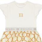 فستان بنات بالشعار باللون العاجي والبيج, 1, hi-res