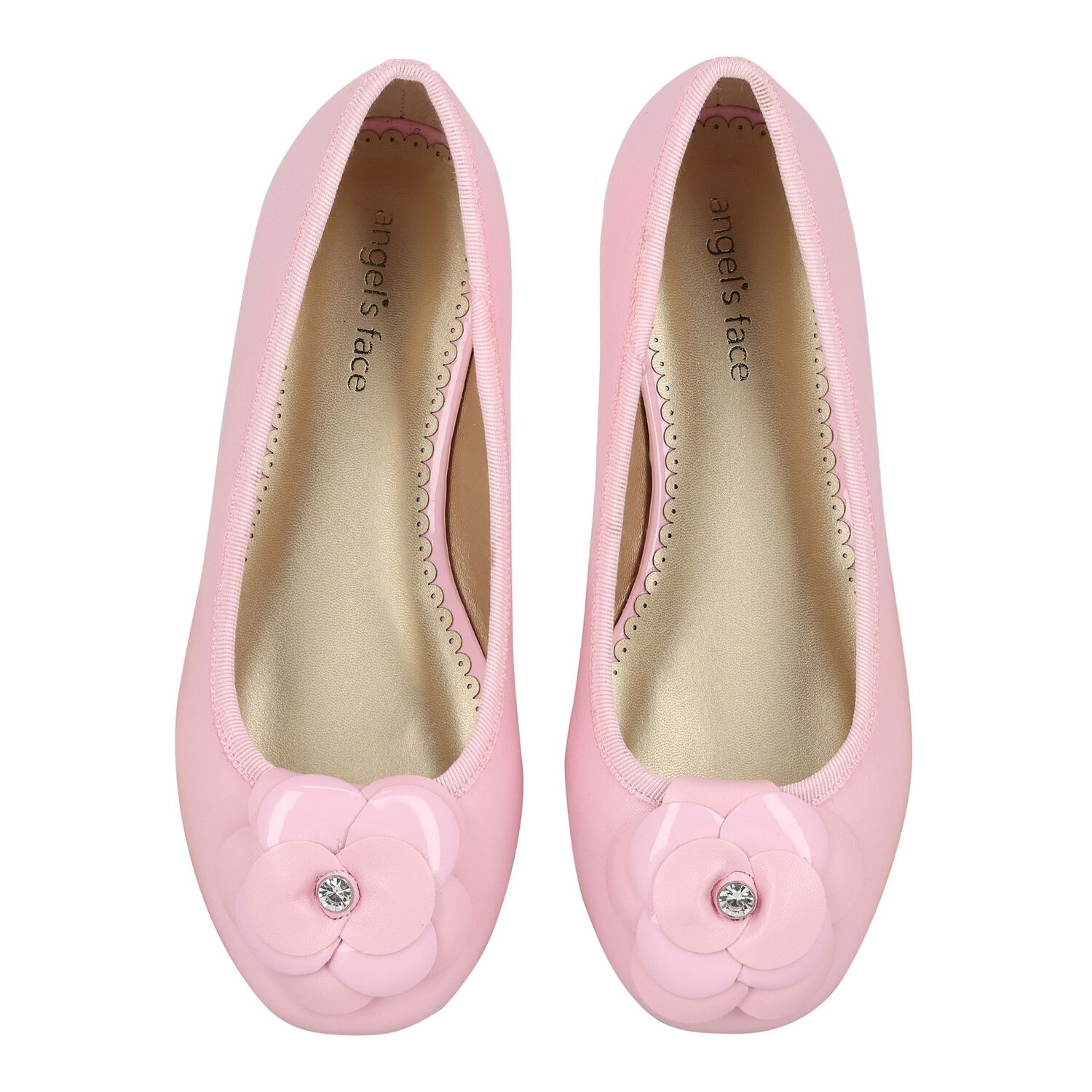 حذاء بنات جلد بطبهة الزهور باللون الوردى, 2, hi-res image number null