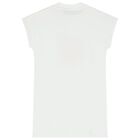 Girls White Logo Dress, 1, hi-res
