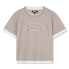 Boys Beige & White Logo T-Shirt, 1, hi-res