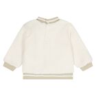 Younger Boys Ivory & Beige Ikonik Karl Tracksuit , 1, hi-res