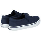 Boys Navy Polo Bear Trainers, 1, hi-res