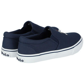 Boys Navy Polo Bear Trainers