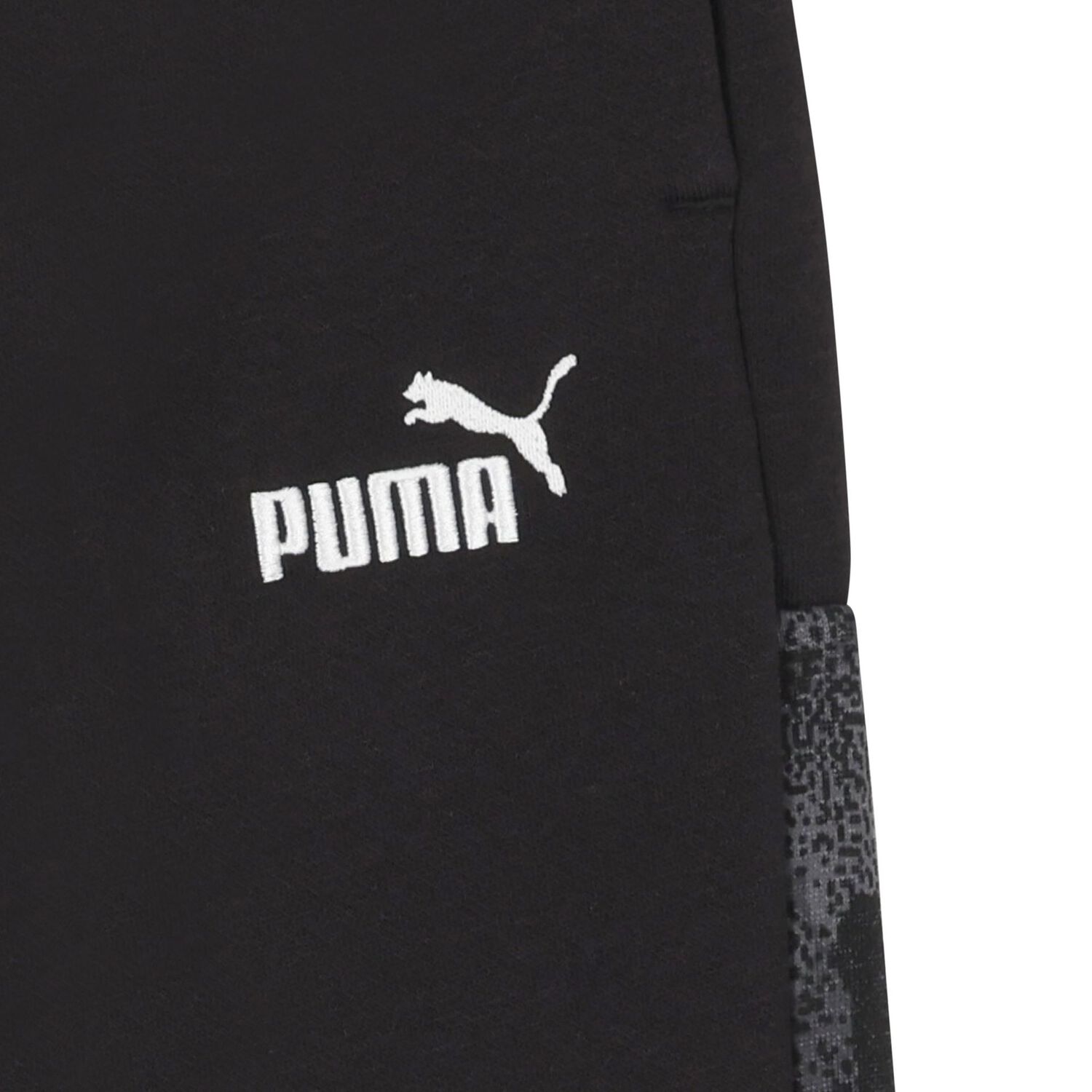 بنطال رياضي أسود بشعار للأولاد, 1, hi-res