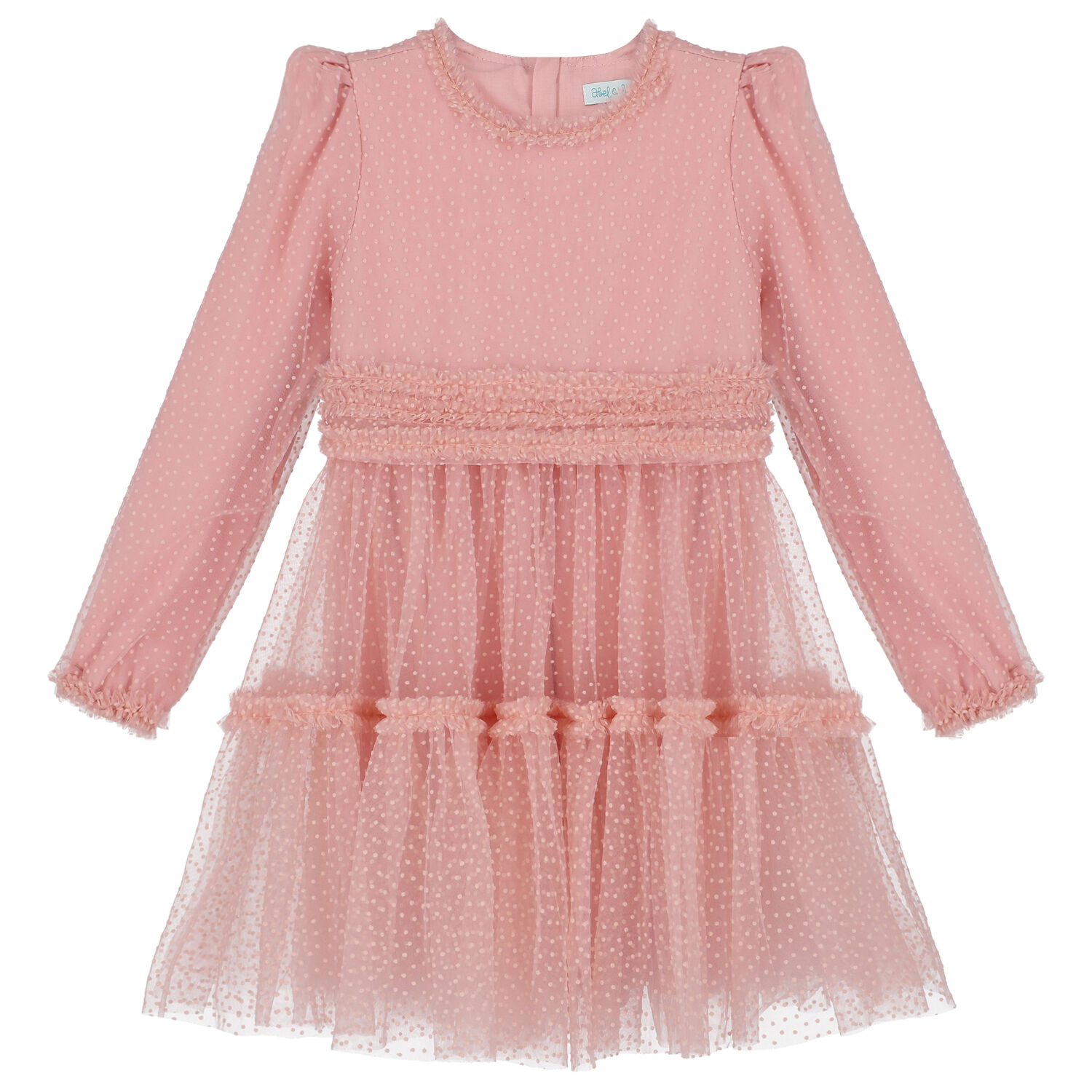 Girls Pink Tulle Dress, 1, hi-res