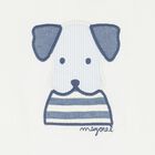 Younger Boys White & Blue Puppy Shorts Set, 1, hi-res