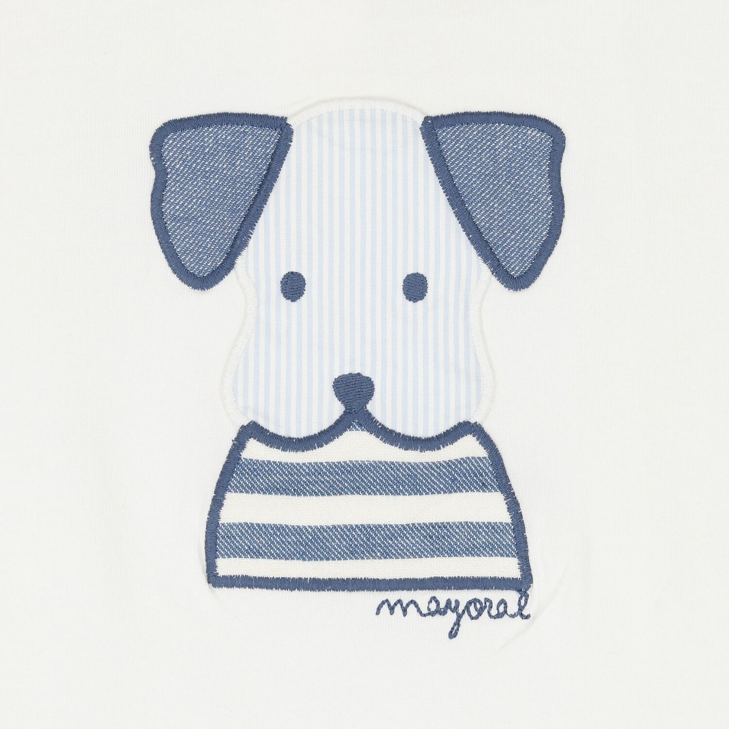 Younger Boys White & Blue Puppy Shorts Set, 1, hi-res