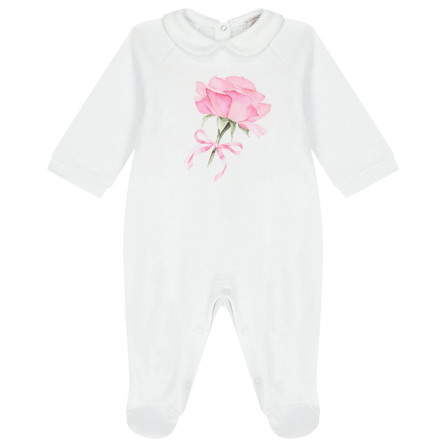 Baby Girls White & Pink Rose Babygrow Gift Set, 1, hi-res