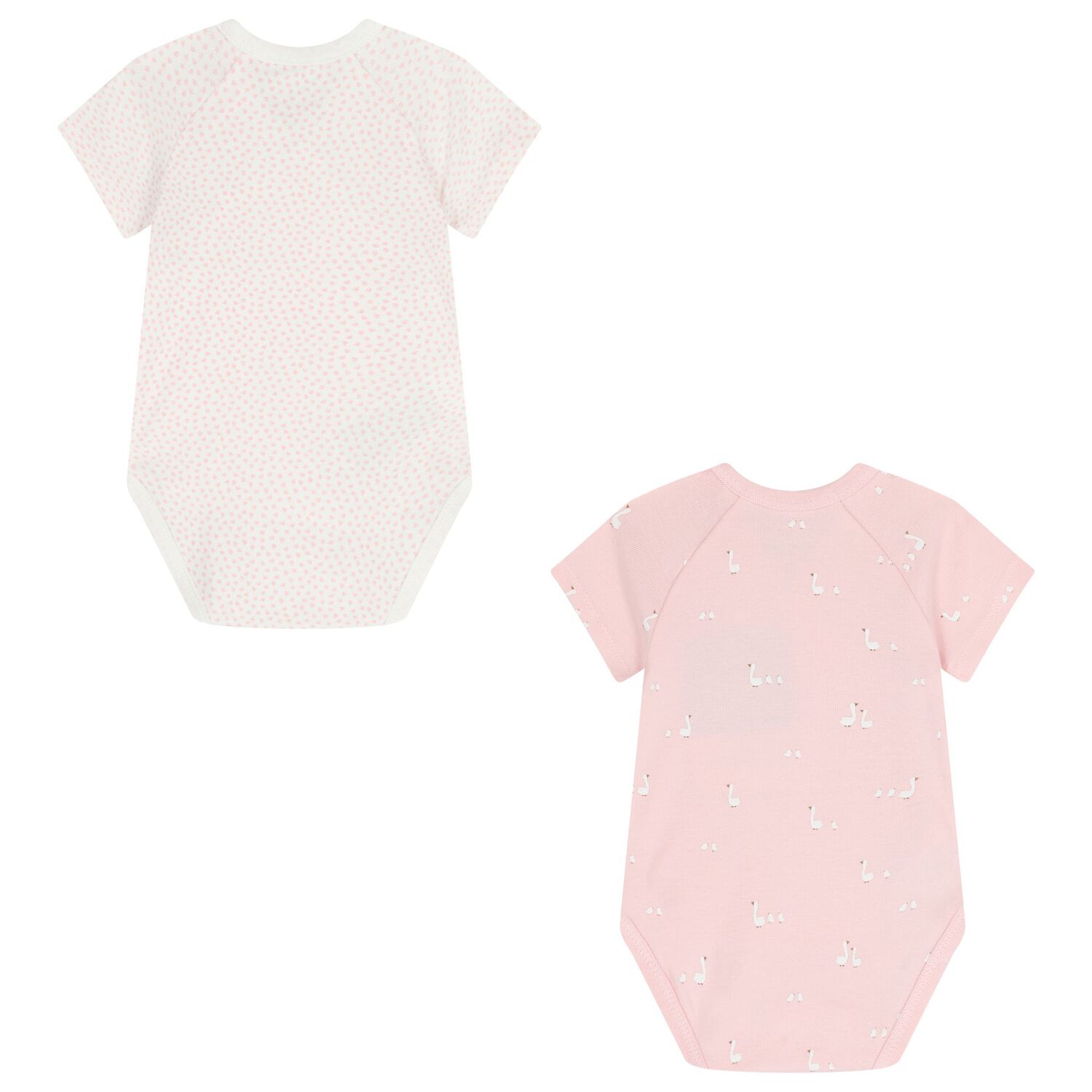 Baby Girls White & Pink Bodysuits ( 2-Pack ), 4, hi-res