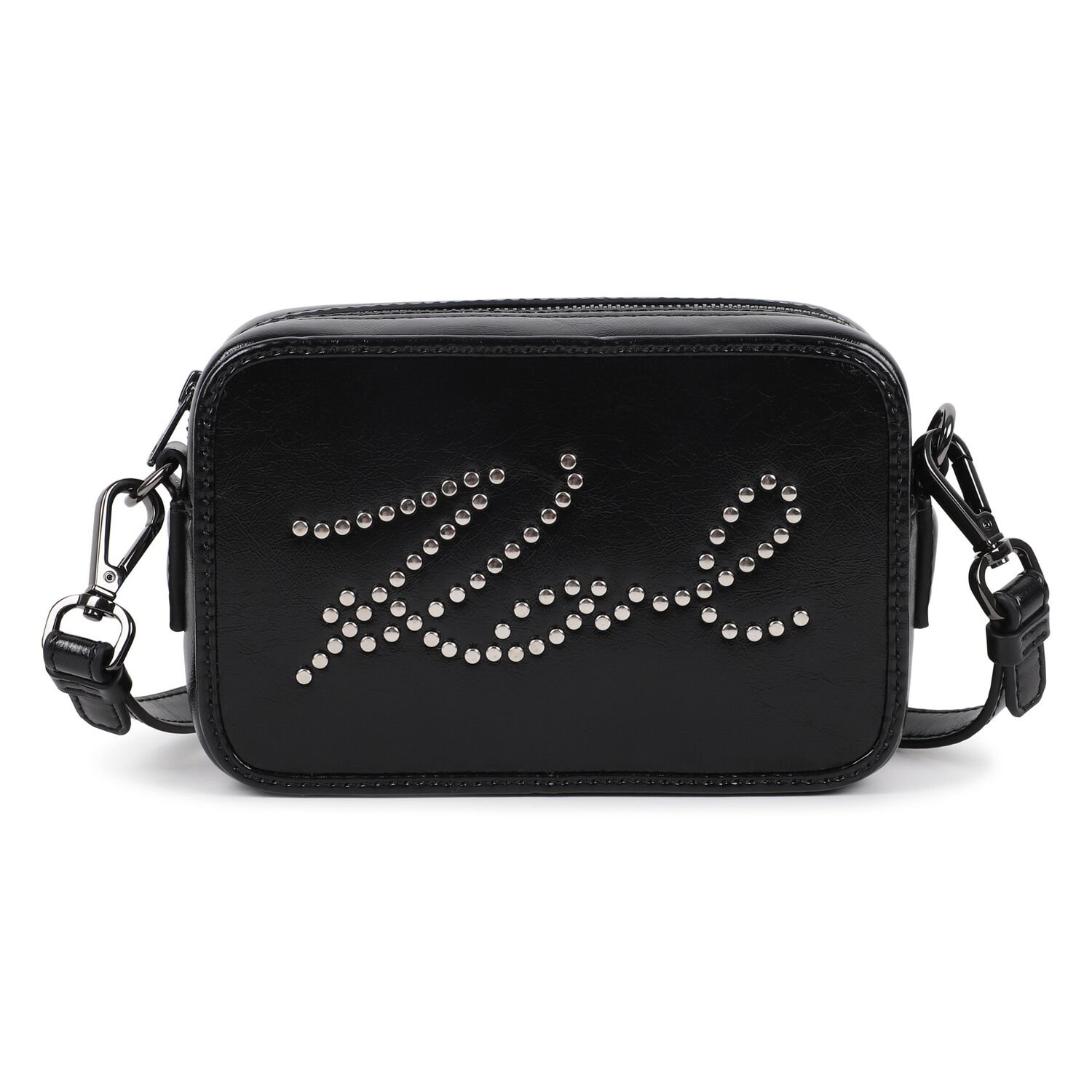 Girls Black Logo Handbag, 1, hi-res