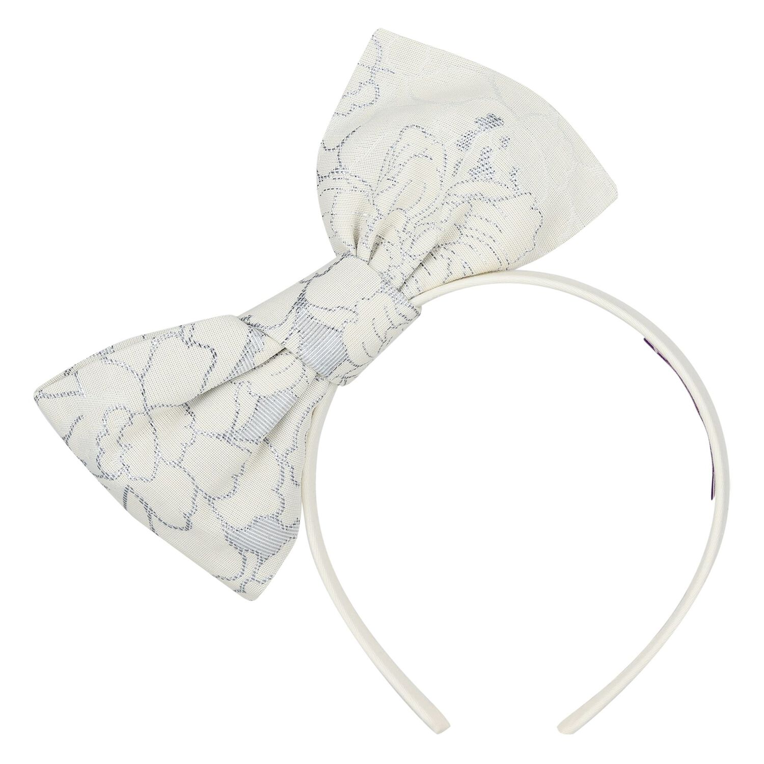 Girls Blue Jacquard Headband, 1, hi-res image number null