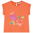 طقم ليجنز باللون البرتقالي والعاجي للبنات, 1, hi-res