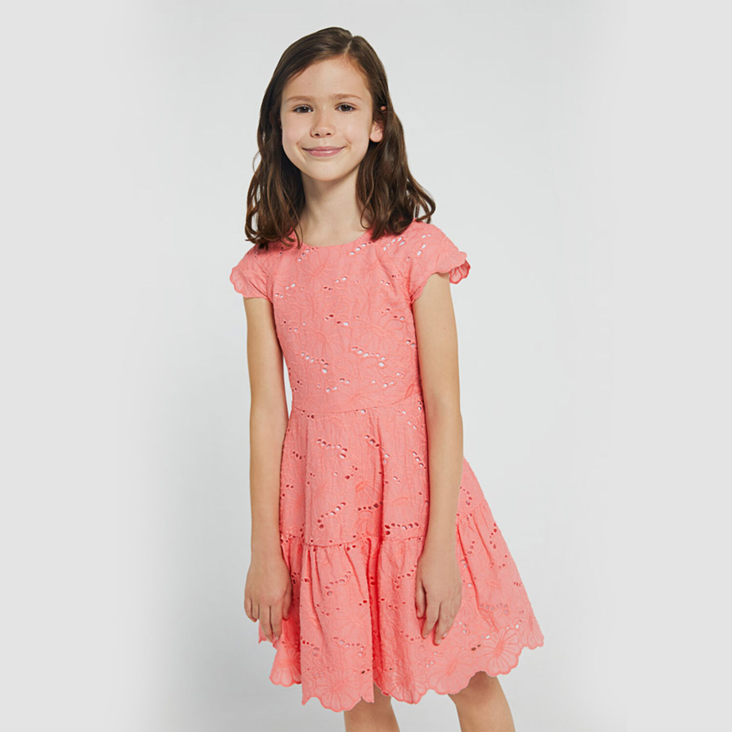 Girls Pink Embroidered Dress, 1, hi-res image number null