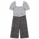 Girls Black & White Jumpsuit, 1, hi-res