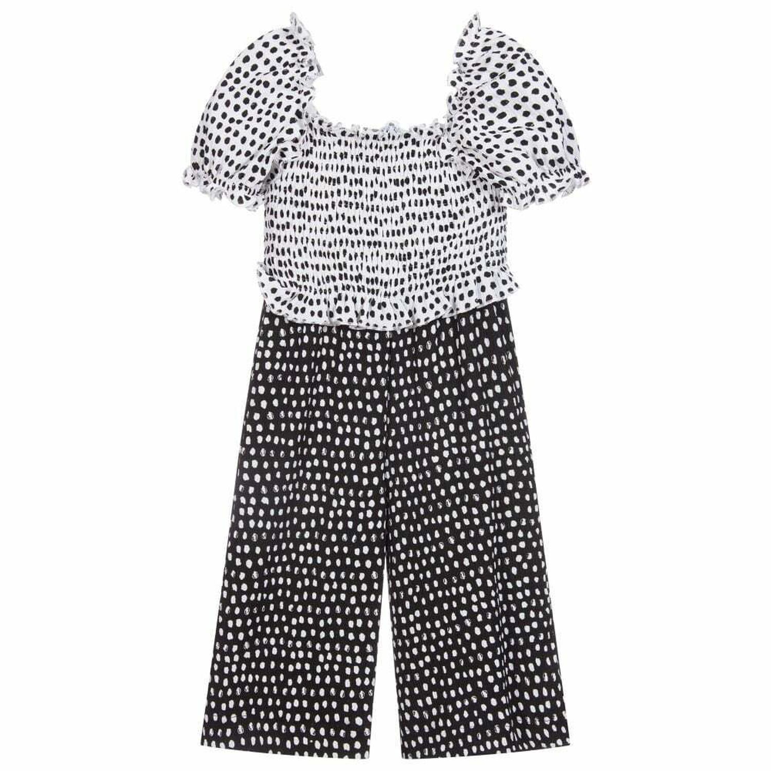 Girls Black & White Jumpsuit, 1, hi-res image number null
