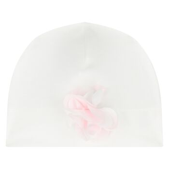 Baby Girls Ivory & Pink Floral Hat