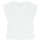 Girls White & Silver Logo T-Shirt, 1, hi-res