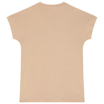 Girls Beige Logo Dress
