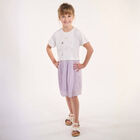 Girls White & Purple Logo Tulle Dress, 1, hi-res