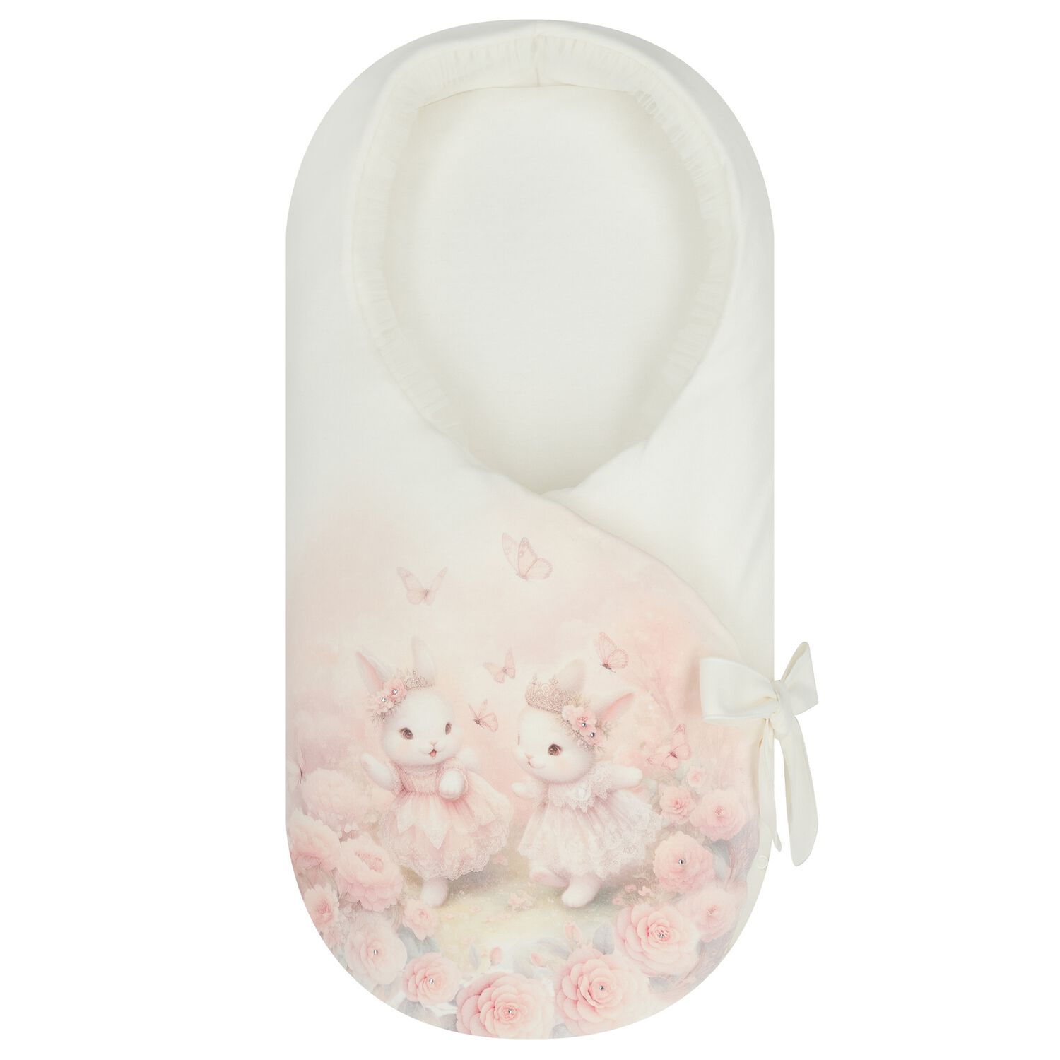 Baby Girls Ivory Bunnies Nest, 1, hi-res