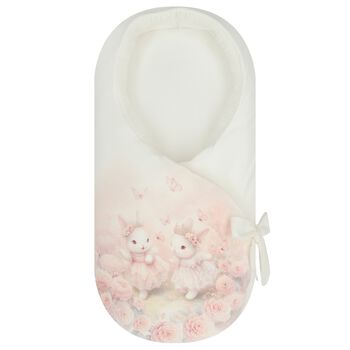 مدس بطعبة أرانب للبنات باللون العاجي 