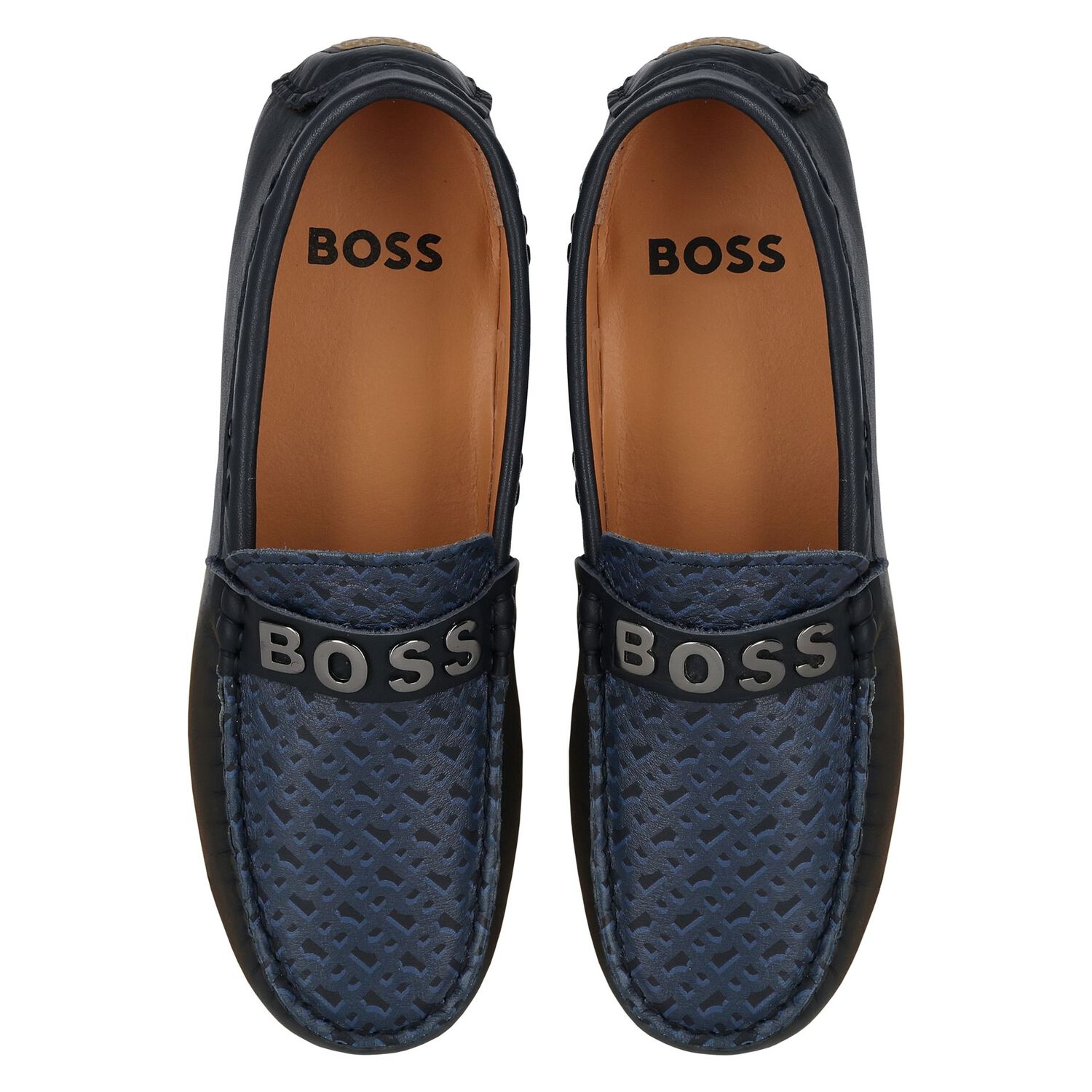 حذاء أولاد موكاسين بالشعار باللون الكحلي, 2, hi-res image number null