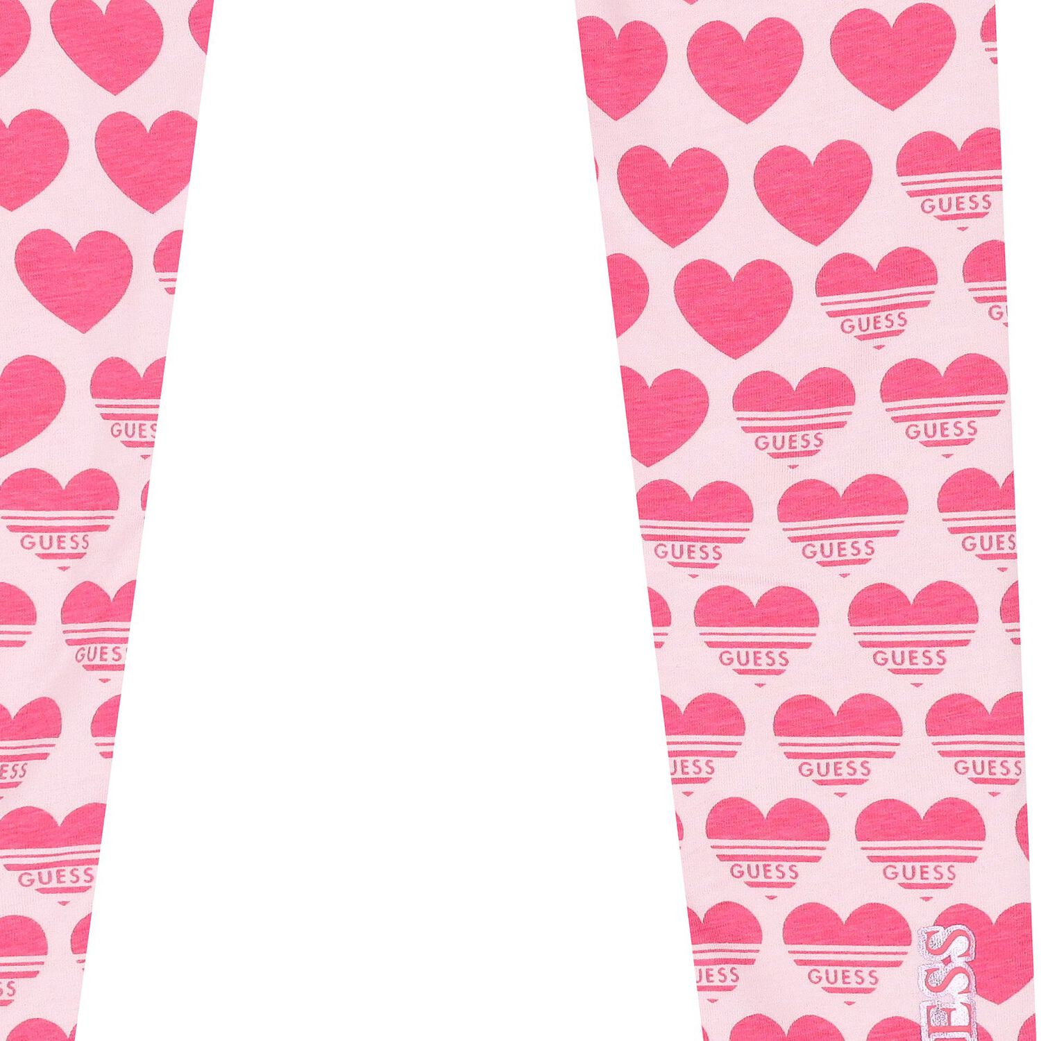 Girls Pink Logo Heart Reversible Leggings, 1, hi-res image number null