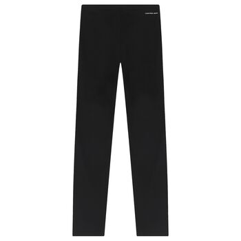 Girls Black Logo Leggings