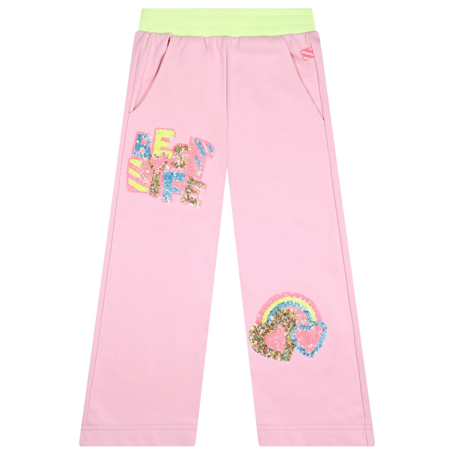 Girls Pink Embellished Joggers, 1, hi-res