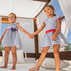 فستان بنات مخطط باللون الأبيض والكحلي, 1, hi-res