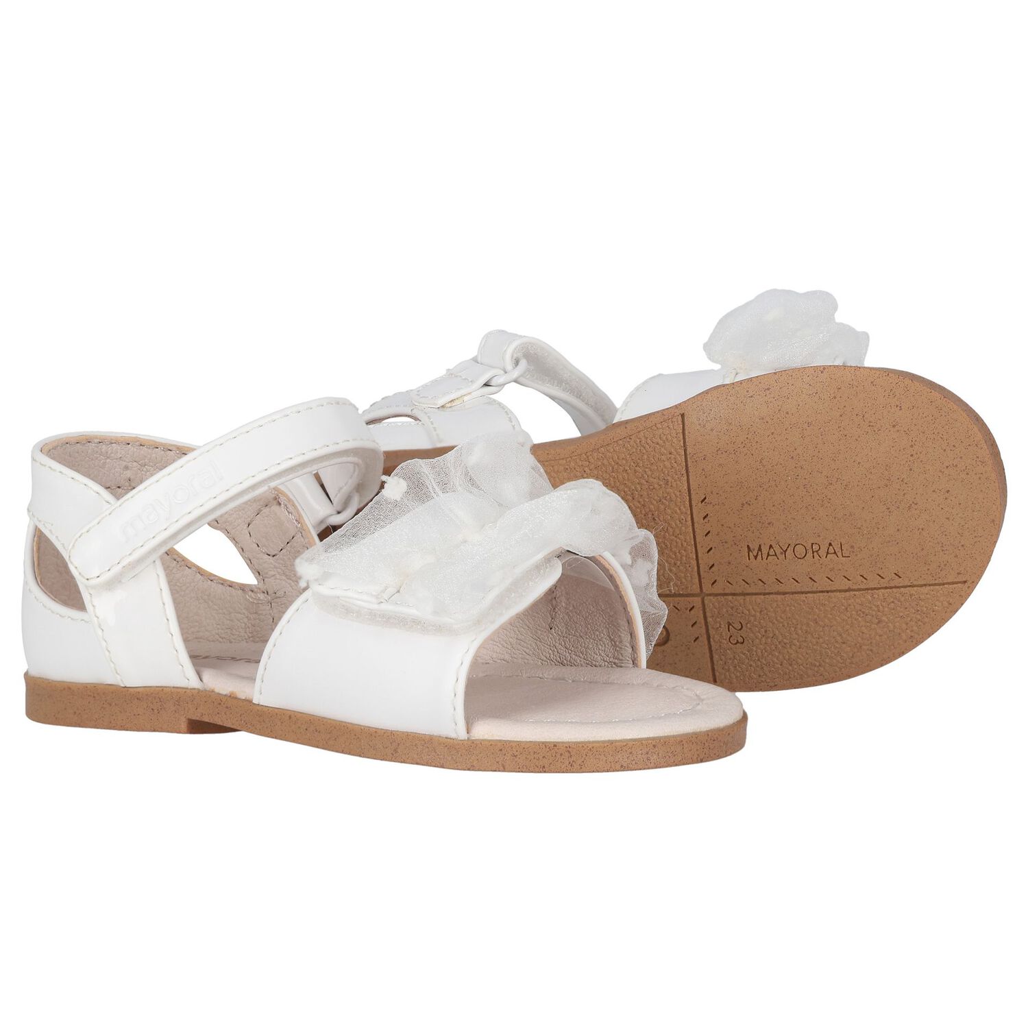 Girls White Patent Sandals, 1, hi-res image number null