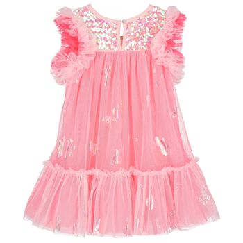 Girls Pink Sequin Tulle Dress