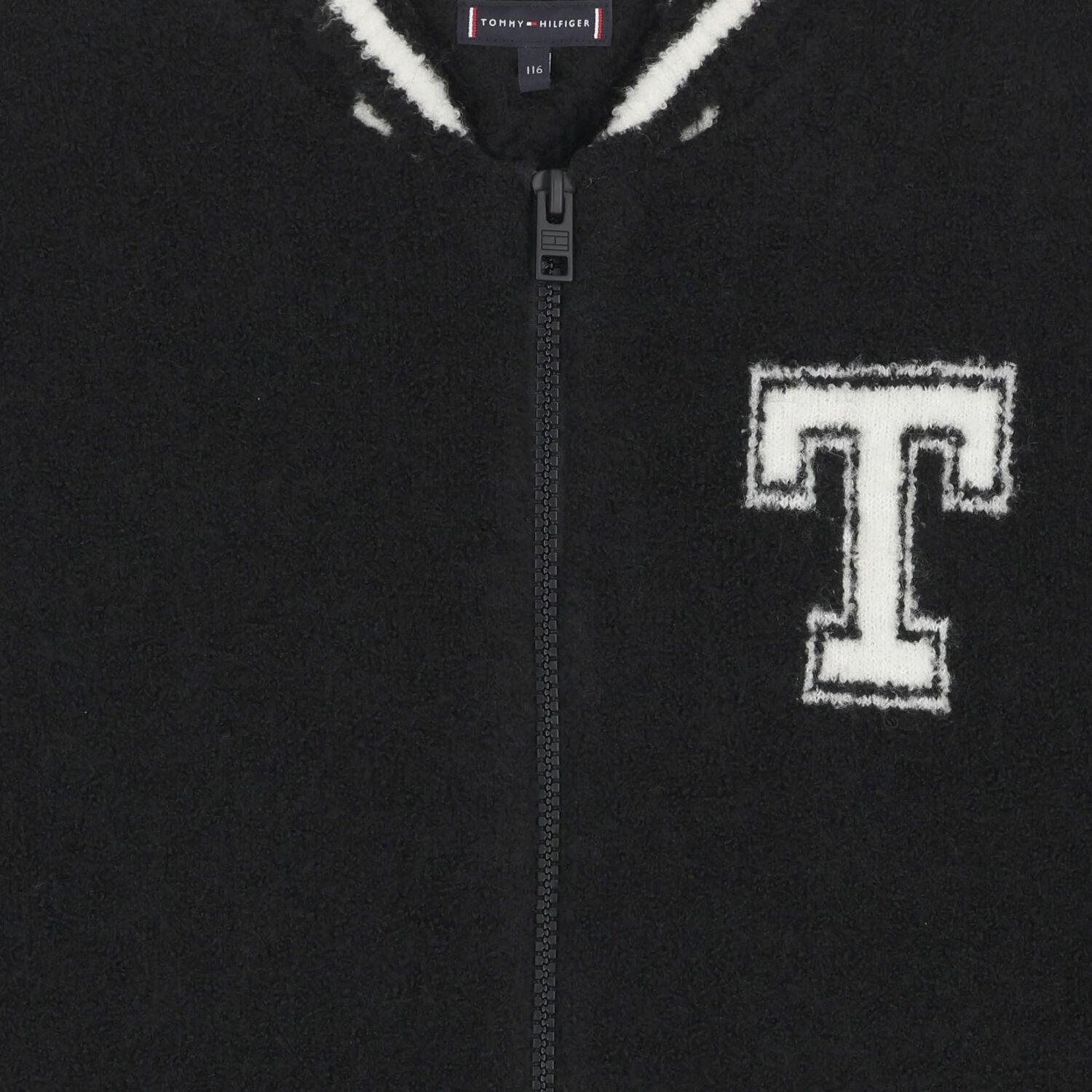 Boys Black Logo Zip Up Top, 1, hi-res