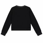 Girls Black Jersey Sweatshirt, 1, hi-res