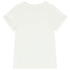 Girls White Logo T-Shirt, 1, hi-res