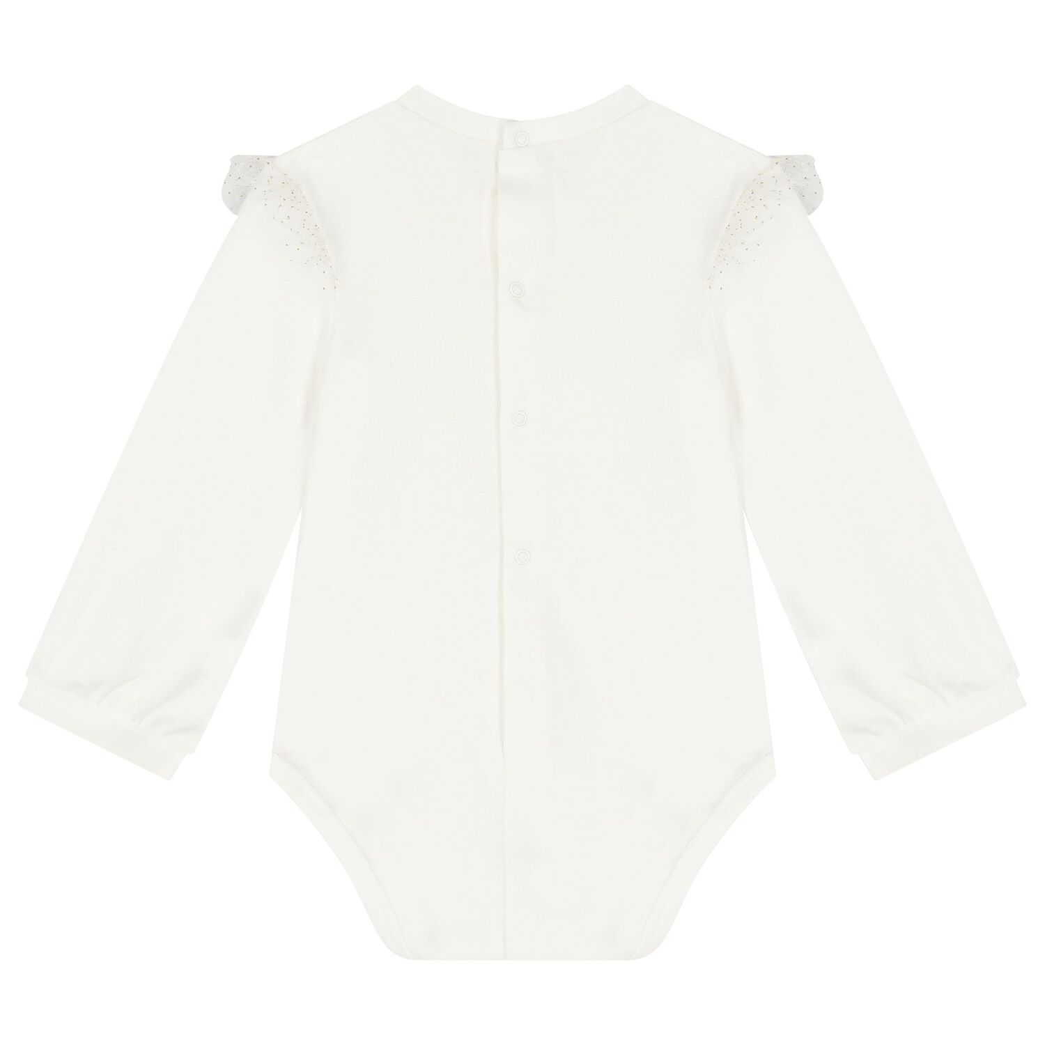 طقم بنات تنورة تول مزينة باللون العاجي , 1, hi-res