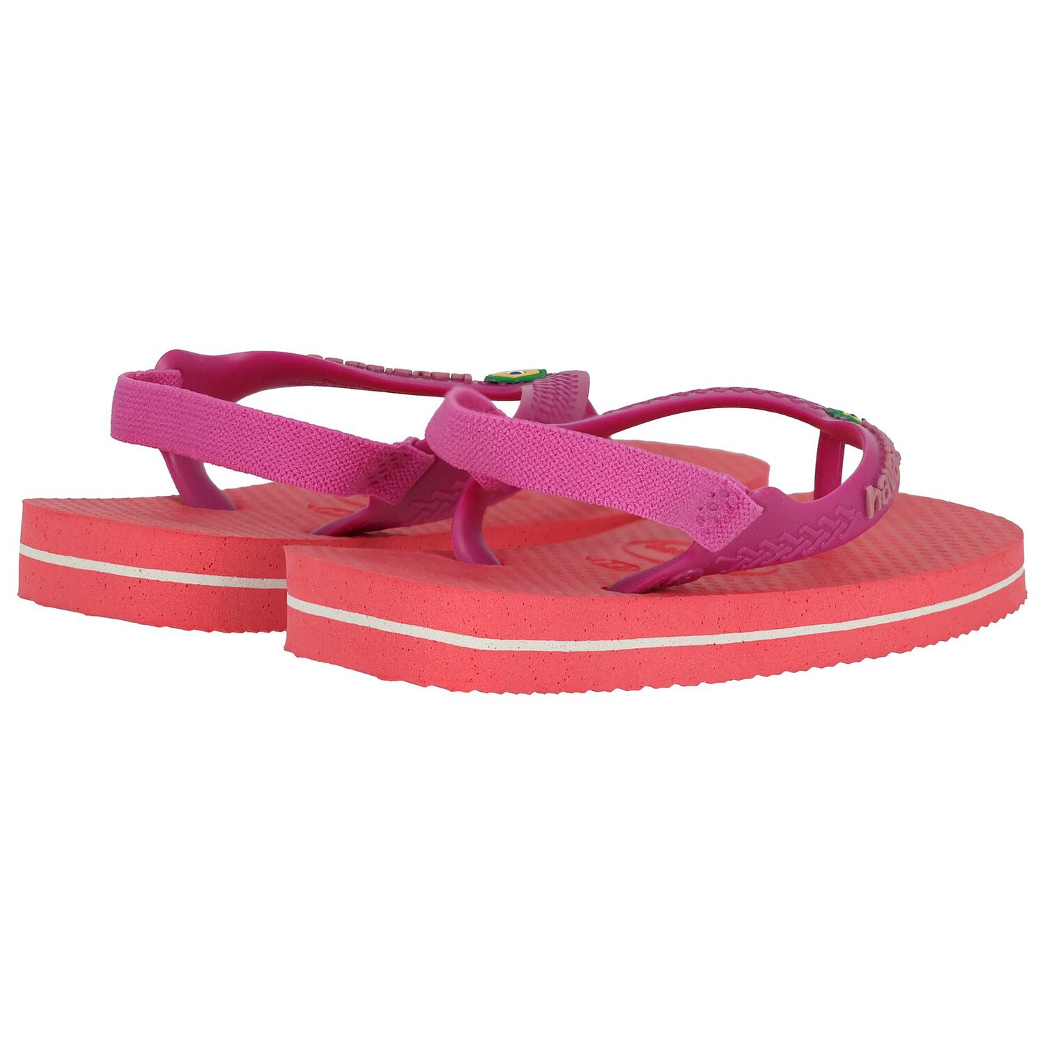 Younger Girls Pink Logo Flip Flops, 6, hi-res