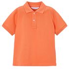 Boys Orange Logo Polo Shirt, 8, hi-res