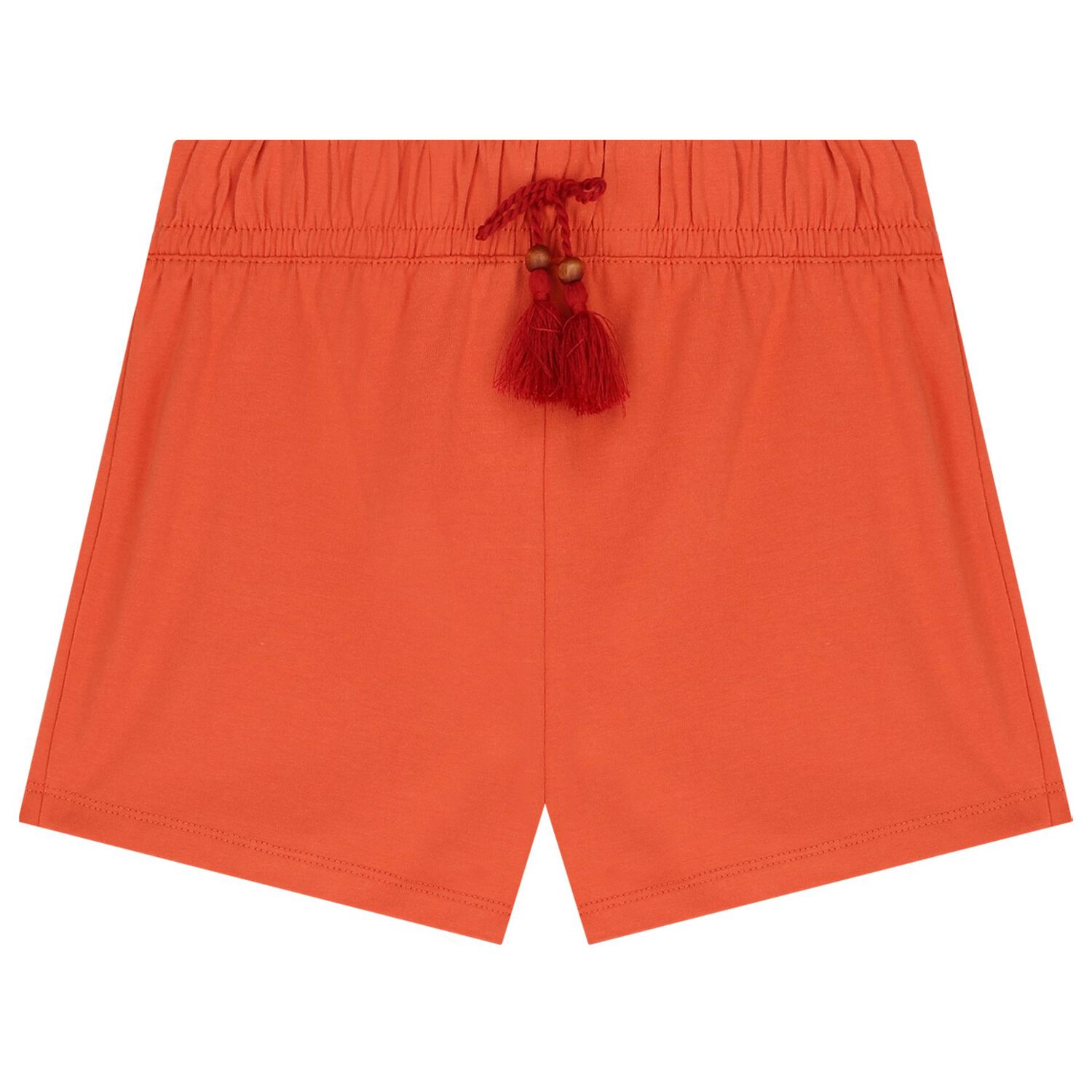Girls White & Orange Shorts Set, 1, hi-res