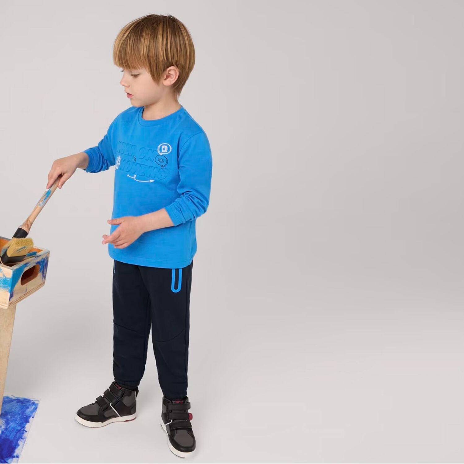 بنطلون رياضي أولاد باللون الكحلي, 2, hi-res image number null