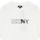 Girls White Logo Long Sleeve Top, 2, hi-res