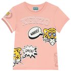 Girls Pink Tiger Logo T-Shirt, 1, hi-res