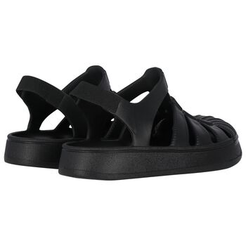 Black Logo Superstar Sandals