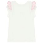 Girls White & Pink Striped Skirt Set, 1, hi-res