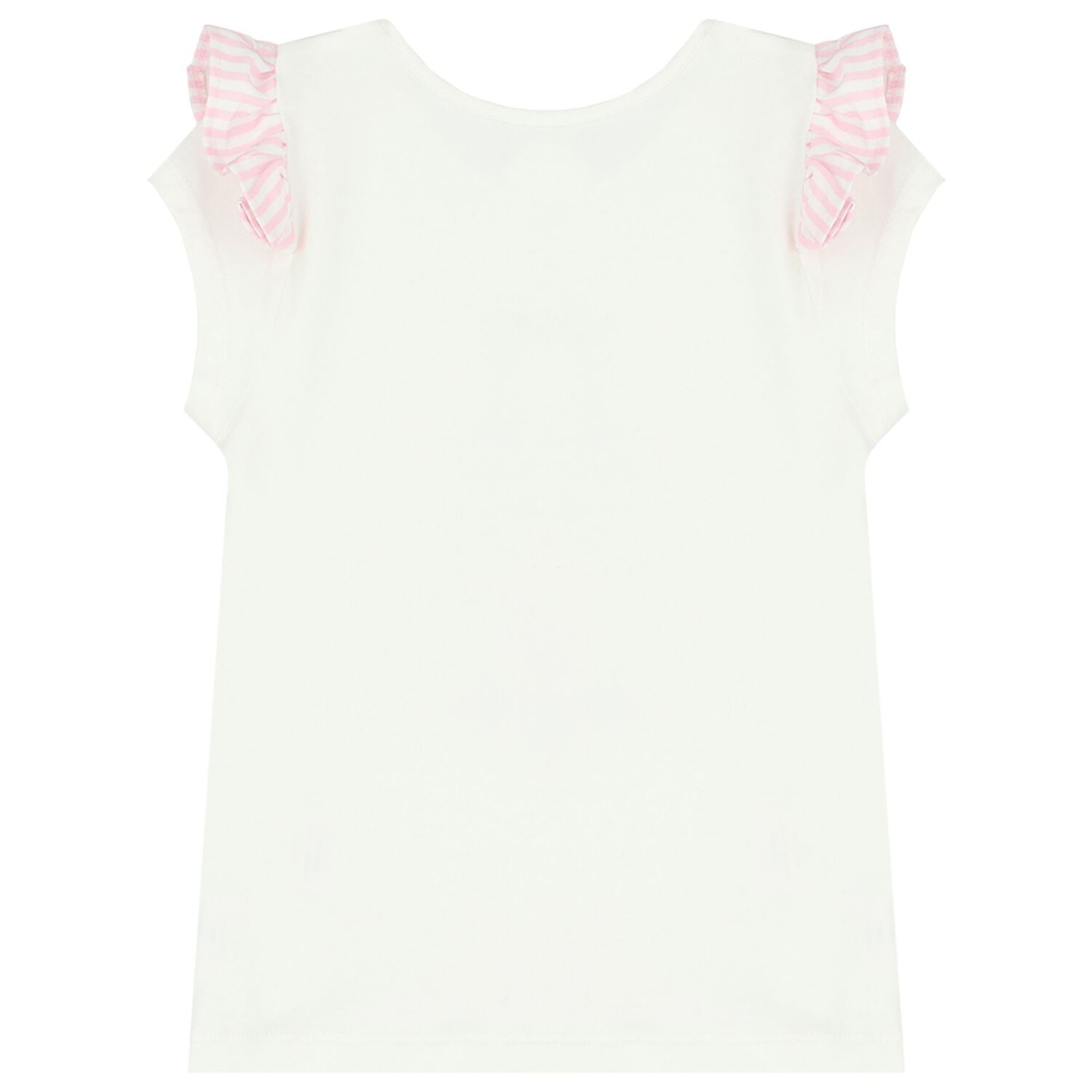 Girls White & Pink Striped Skirt Set, 1, hi-res image number null