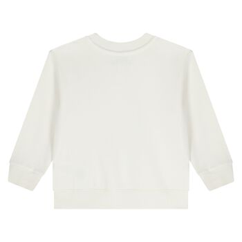 سويت شيرت للأطفال بشعار الدب تيدي باللون الأبيض للأولاد